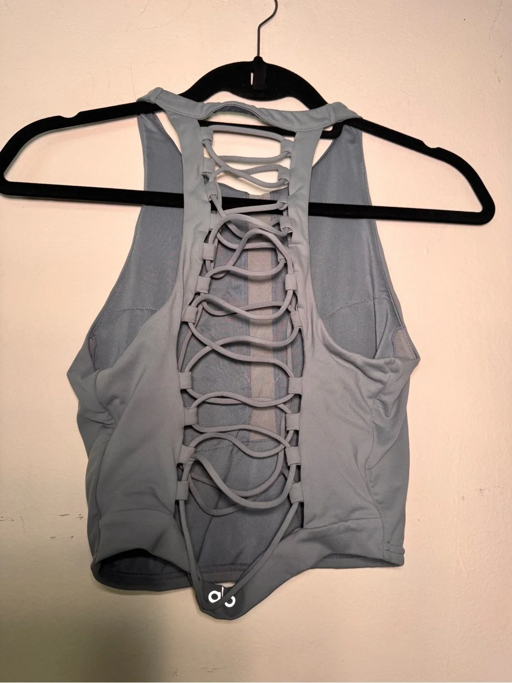 Alo Yoga Movement Bra Women's High Neck Crop Tank Top - Slate Blue